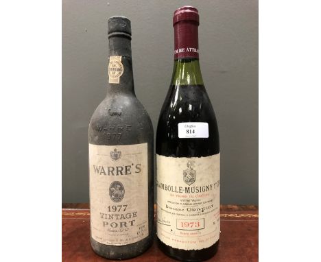 Warre's Vintage Port 1977, one bottle; Chambolle-Musigny 1er cru 1973, Domaine Grivelet, Les Vignes du Chateau, Vieilles Vign