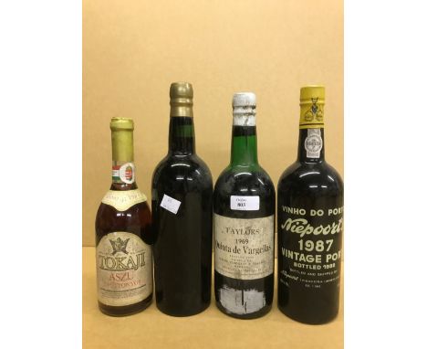 Vintage port. Offleys Boa Vista 1963, (Harveys); Niepoorts 1987; Taylor's Quinta de Vargellas 1969; Quinta do Vesuvio 1991, 6