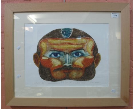 Victoria Malcolm, (Welsh, contemporary), 'David Beckham as Dick Whittington in a Greek Mask', limited edition number 2/3, col