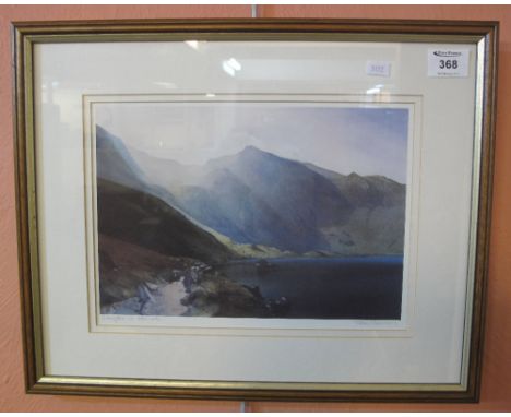 Rob Piercy, (Welsh, 20th Century), 'Llwybyr i Idwal', signed, coloured print.  Framed and glazed.