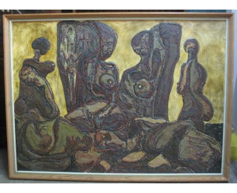 Graham Gower Samuel, (Welsh, 20th Century), 'The Hun Mothers of Werlte', signed and dated: 1969 verso, with titles in English