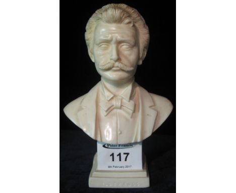 Well moulded composition portrait bust of Johann Strauss.