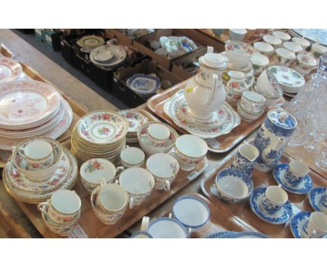 Two trays of Royal Grafton 'Malvern' fine bone china teaware to include: teacups; saucers; plates; teapot; milk jug; sucrier 