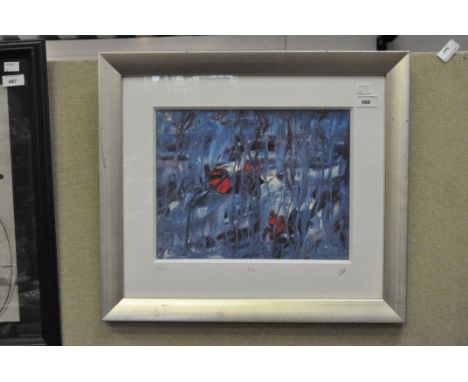 A limited edition print signed print, 'Koi' Carp, 2/250, 26cm x 34cm, framed and glazed