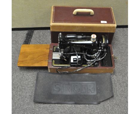 A vintage Singer sewing machine, model no. 99K, no. EN045360, in the original case, width 39.5cm