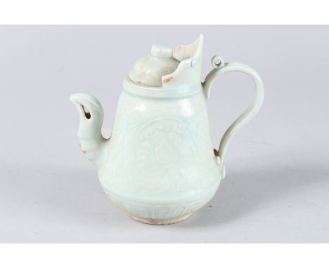 A KOREAN PORCELAIN TEAPOT. 6ins high.