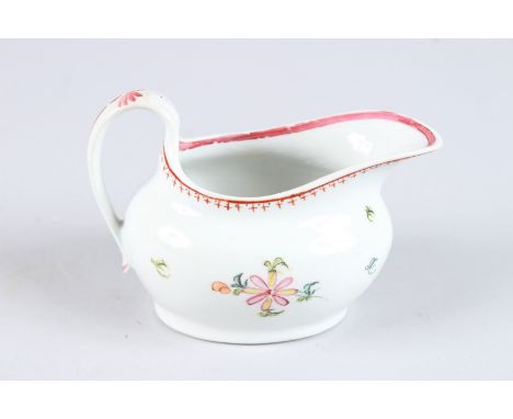 A NEW HALL BOAT JUG painted with flowers. Pattern No. 594.