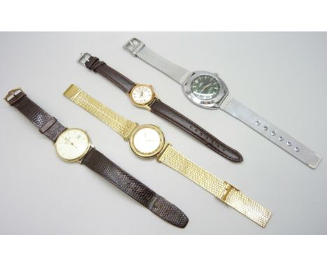 Four wristwatches - Prescott, Fortis, Oris and Michel Herbelin
