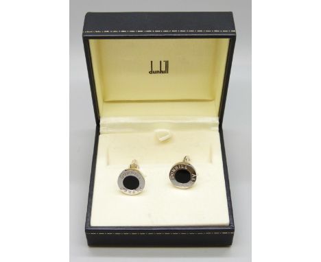 A pair of silver Dunhill cufflinks, 1.5cm, boxed