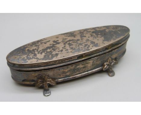 A silver trinket box, Birmingham 1906, 10.3cm, 58g