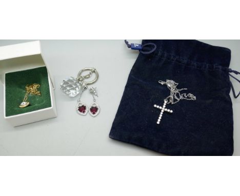 Two Swarovski crystal necklaces, etc.