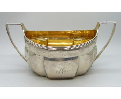 A George III silver two handled sugar basin, London 1801, 185g, 17cm