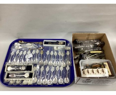 A Collection of Souvenir Teaspoons, including The Queen's Golden Jubilee 2002, 1991 City of Sheffield Student Games, novelty 