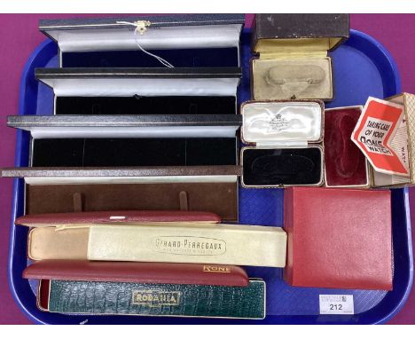 Vintage Wristwatch Boxes, (empty) including Omega, Girard-Perregaux, Marvin, Rodania, Rone, Imado, together with modern jewel