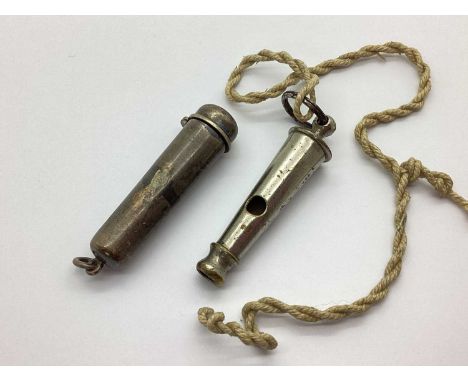 A Hallmarked Silver Cigarette / Cheroot Holder Fob, Chester hallmark (possibly 1813), with a an antique whistle. (2)