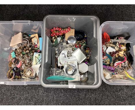 A Mixed Lot of Assorted Costume Jewellery, including Bolo ties, rings, bead necklaces, etc :- Three Boxes