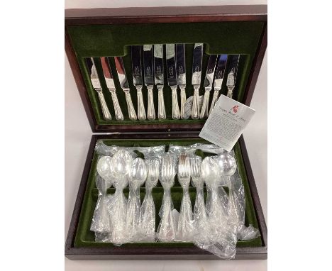 A George Wood &amp; Sons Six Setting Canteen of 'Traditional Collection' Plated Cutlery, within original fitted case.