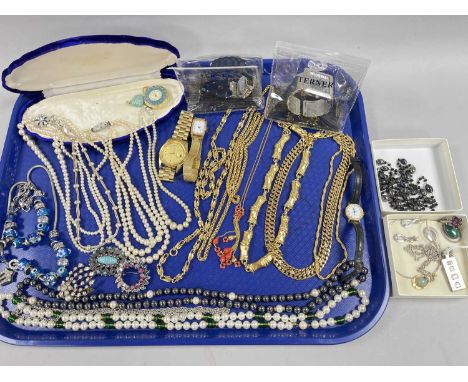 Assorted "925" and Other Jewellery, including an ingot necklace (London 1978), Arts &amp; Crafts style pendant, floral cluste