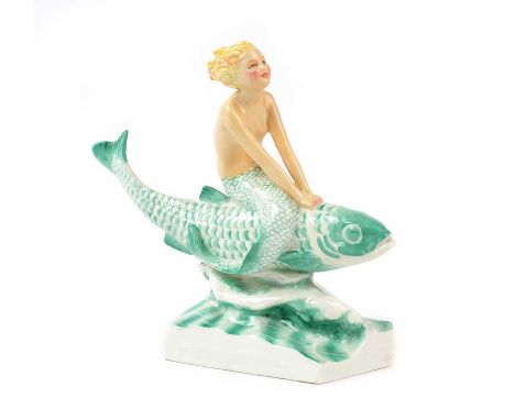 ROYAL WORCESTER FIGURINE, 'MERMAID', MODELLED BY ANNE ACHESON NO. 3161HEIGHT: 5.5. INCHES NO OBVIOUS DEFECTS 