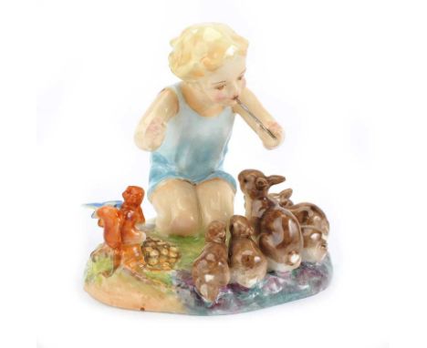 ROYAL WORCESTER FIGURINE, 'WOODLAND DANCE', NO. 3076HEIGHT: 4 INCHESNO OBVIOUS DEFECTS