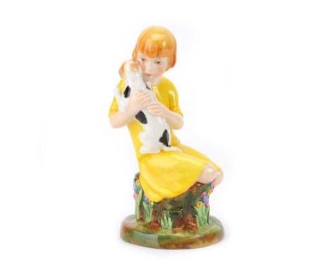 ROYAL WORCESTER FIGURINE, 'THE MONGREL PUP', MODELLED BY MARAGRET CANS NO. 2916HEIGHT: 8 INCHES NO OBVIOUS DEFECTS 