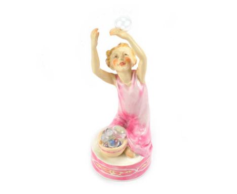 ROYAL WORCESTER FIGURINE , 'BUBBLES', MODELLED BY F.G. DOUGHTY NO. 3165HEIGHT: 6.5 INCHES NO OBVIOUS DEFECTS 