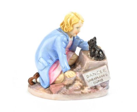 ROYAL WORCESTER FIGURINE, 'THE RESCUE', MODELLED BY E.A. SOPER NO. 3346HEIGHT: 5 INCHESNO OBVIOUS DEFECTS