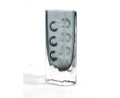 Geoffrey Baxter for Whitefriars, a 'Traffic Light' vase in pewter grey, 9760, h. 13 cm