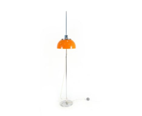 A Harvey Guzzini orange and chrome standard lamp CONDITION REPORT: Working order not guaranteed