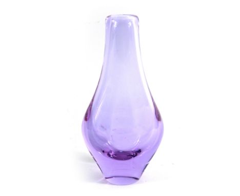 A Czech light purple cased glass vase, possibly by Miloslav Klinger, h. 22.5 cm