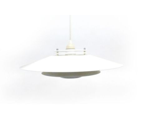 A Nordlux white enamelled three tier ceiling light CONDITION REPORT: Working order unknown and not guaranteed. Some nibbles t