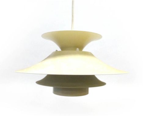 A Danish Lyfa 'Desiree' white enamelled four tier ceiling light CONDITION REPORT: Working order unknown and not guaranteed. S