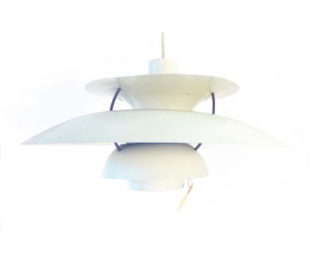 Poul Henningsen for Louis Poulsen, a PH5 white and blue enamelled ceiling light   CONDITION REPORT:  Working order unknown, s
