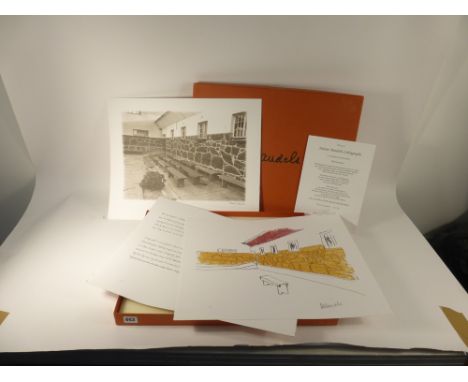 Nelson Rohilahla Mandela (1918-2013),'My Robben Island Series II: The Courtyard',limited edition lithograph,signed with artis