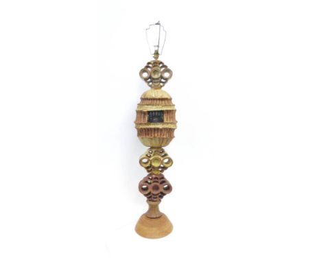 A Bernard Rooke studio pottery standard lamp, h. 132 cm CONDITION REPORT: Working order not guaranteed. Sold with shade. 