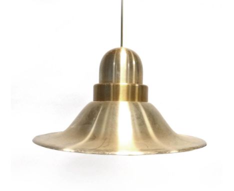 A large Danish copper coloured pendant ceiling light CONDITION REPORT: Working order unknown and not guaranteed. Some wear, s