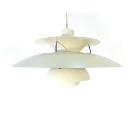 Poul Henningsen for Louis Poulsen, a PH5 white and blue enamelled ceiling light   CONDITION REPORT:  Working order unknown, s