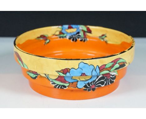 Clarice Cliff for Wilkinson Ltd 'Indian Summer' hand painted Art Deco bowl, H 6cm, diameter 17cm