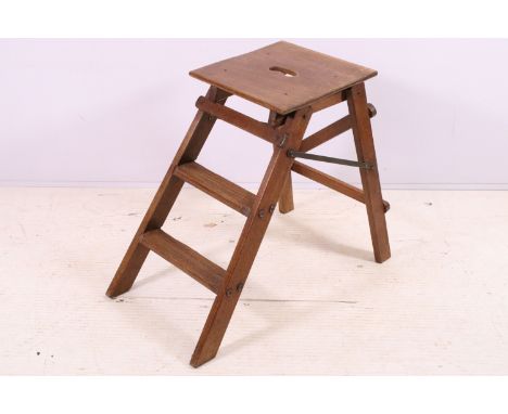 20th century foldable ladder steps, H 51cm