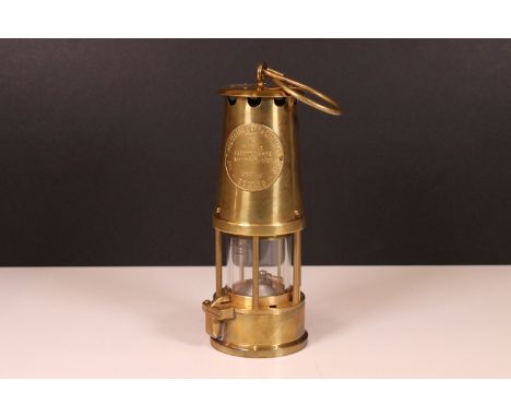 Brass miners lamp by Eccles Protector Lamp &amp; Lighting Co, Type 6