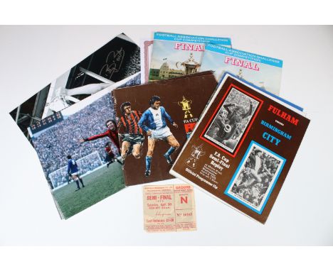 1975 FA Cup Final West Ham United v Fulham - FA Cup Final programmes, FA Cup Final programmes, FA Cup semi-final ticket FA Cu