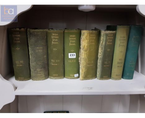 SHELF LOT OF OLD IRISH GREYHOUND STUD BOOKS 