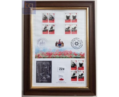 FRAMED FIRST WORLD WAR STAMP COLLECTION 