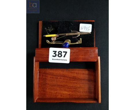 BOXED TIE PINS (JOCKEY HAT AND WHIP SET WITH LAPIS AND BOW AND ARROW) 