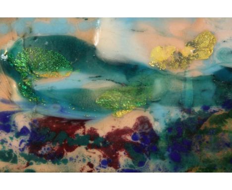 Marit Guiness Aschan (1919-2004), Johah's Ride, a contemporary abstract enamel on copper, framed, titled and signed verso. H.