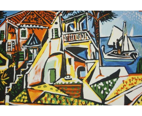 After Pablo Picasso (1881-1973), Mediterranean Landscape, a coloured limited Collection Domaine edition print on paper, 300 /