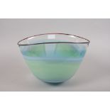 Annette Meech 1011 - The Glasshouse 1984, a studio glass vase, 9" high
