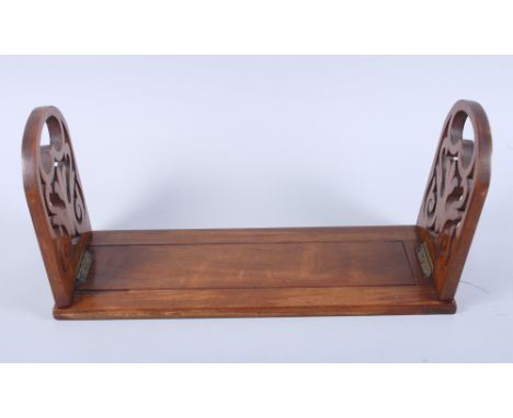 A Victorian walnut book trough, 14" wide