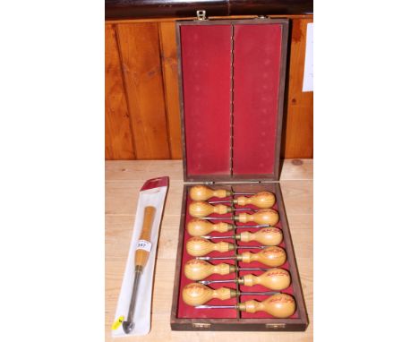A set of twelve Robert Sorby Micro chisels, in fitted case, and one other Robert Sorby specialised chisel