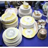 A Furnivals "Quail" pattern part dinner service, a Grindley "Cream Petal" pattern part dinner